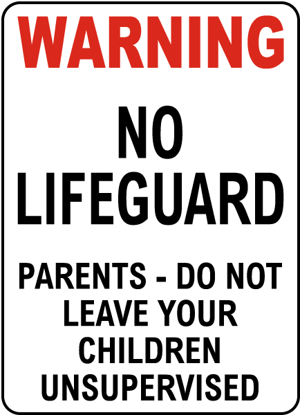 Oregon No Lifeguard Wading Pool Sign