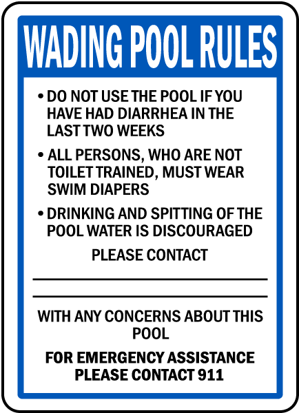 Oregon Wading Pool Rules Sign