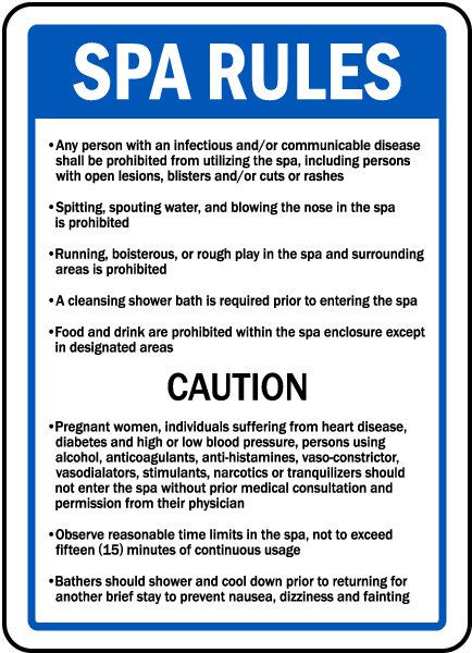 Rhode Island Spa Rules Sign