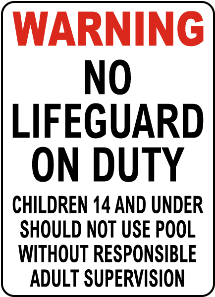 Utah No Lifeguard on Duty Sign
