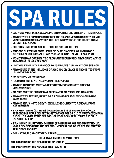 Washington Spa Rules No Lifeguard Sign