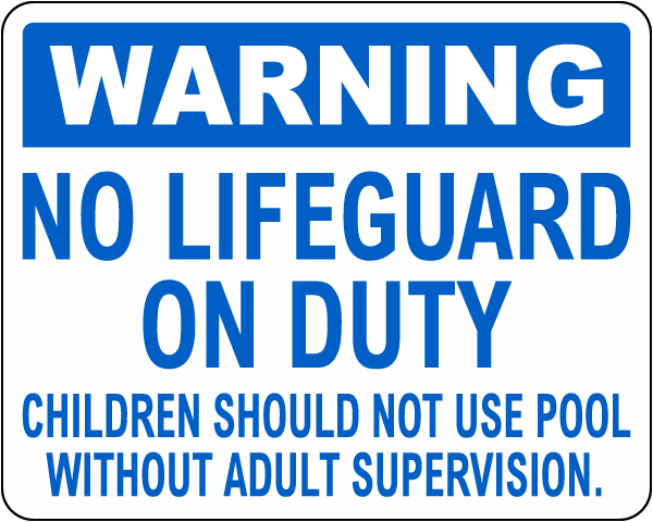 New Hampshire Warning No Lifeguard On Duty Sign