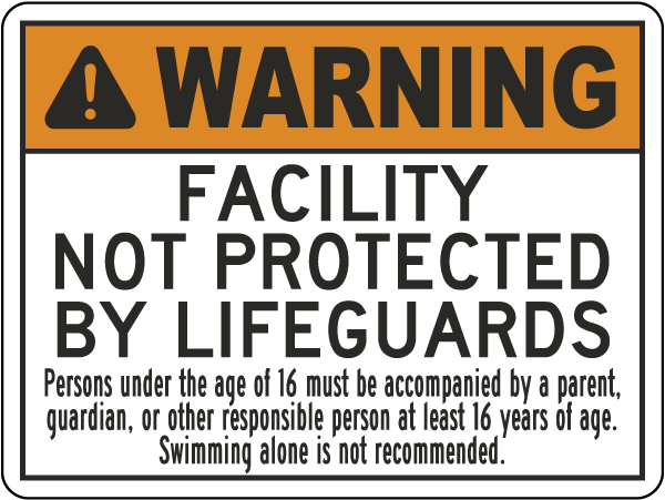 Illinois Warning Facility Not Protected By Lifeguards Sign