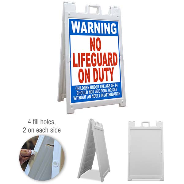 Maine Warning No Lifeguard On Duty Sandwich Board