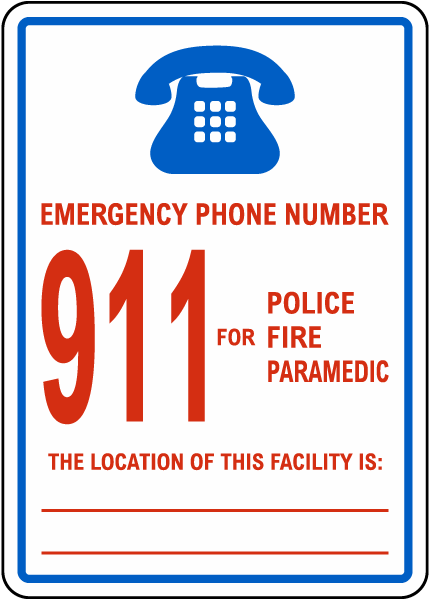 Virginia Emergency Phone Sign