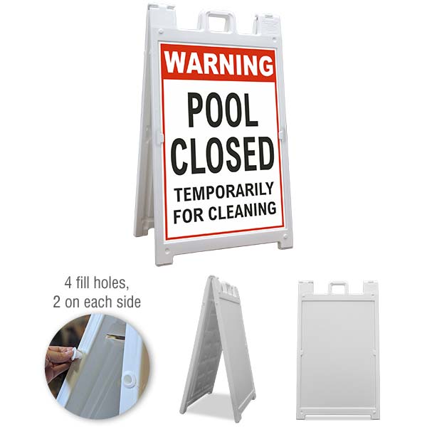 Warning Pool Closed Sandwich Board