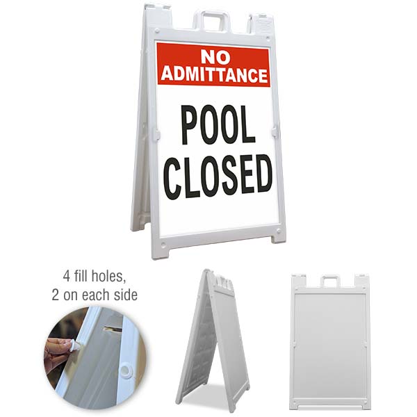 No Admittance Pool Closed Sandwich Board