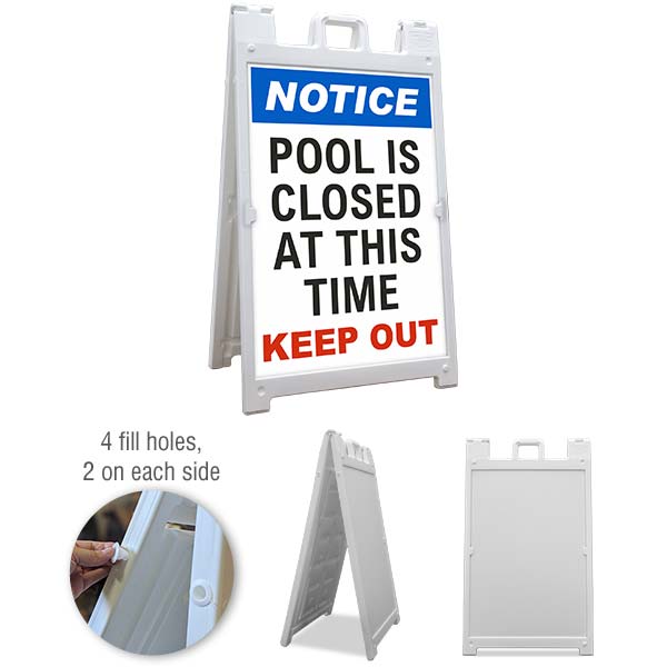 Notice Pool Is Closed Sandwich Board