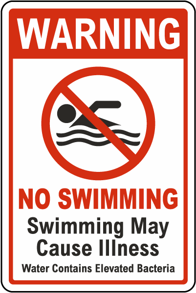 Warning No Swimming Sign