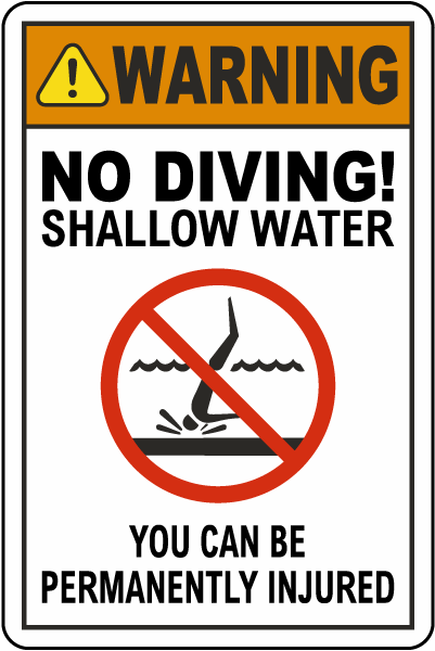 Warning No Diving Sign