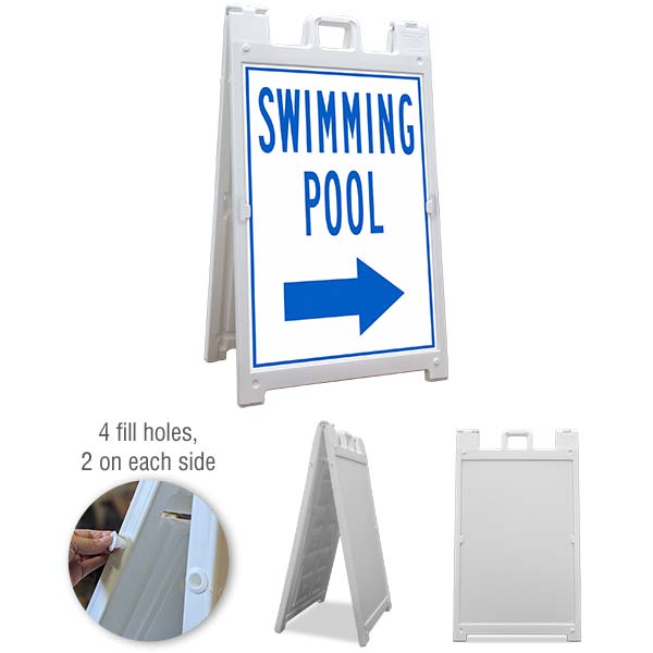 Swimming Pool Right Arrow Sandwich Board