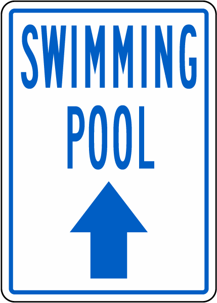 Swimming Pool Up Arrow Sign