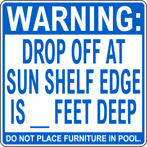 Florida Warning Sun Shelf Drop Off Sign
