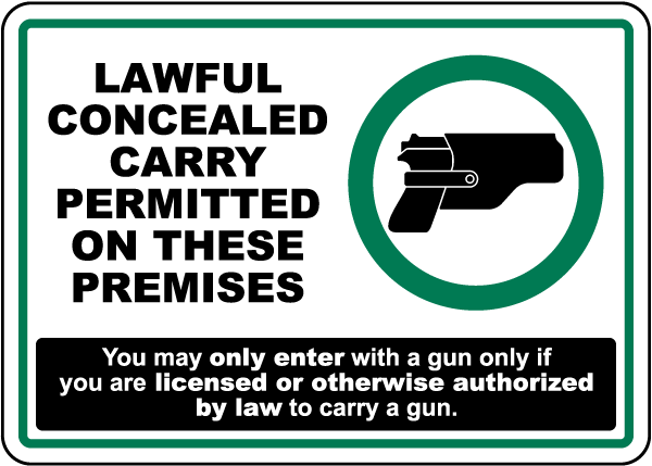 New York Concealed Carry Permitted Sign