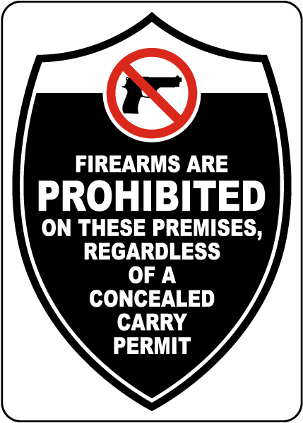 Firearms Are Prohibited on These Premises Sign