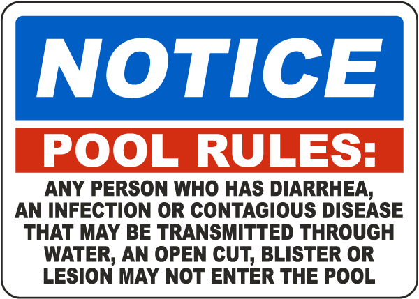 Notice Pool Rules Sign