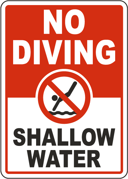 No Diving Shallow Water Sign