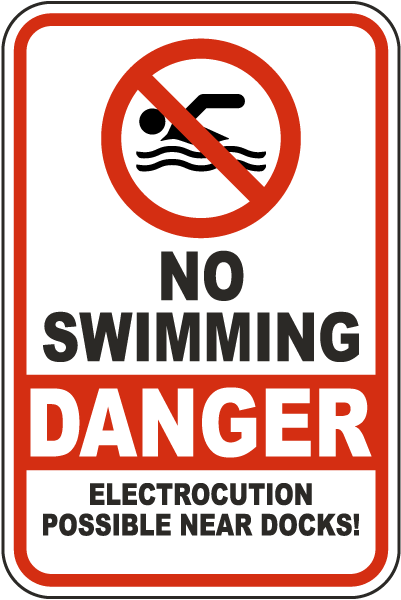 No Swimming Danger Sign