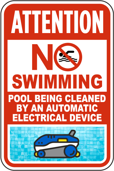 Attention No Swimming Pool Symbol