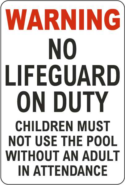 Alabama (Mobile County) No Lifeguard on Duty Sign
