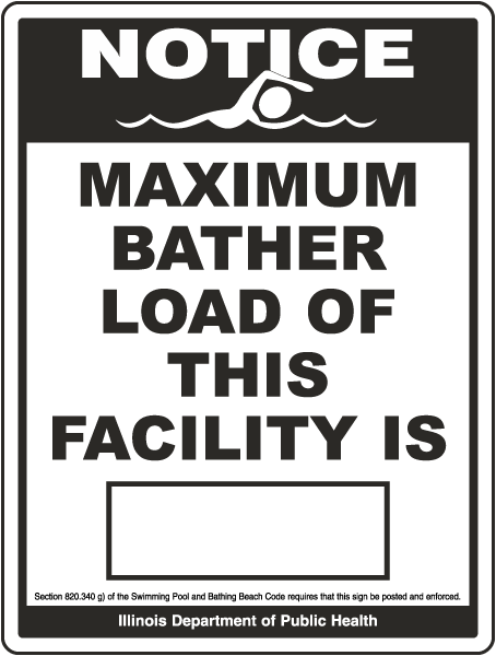 Illinois Maximum Bather Load Sign
