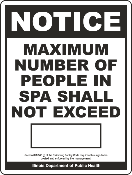 Illinois Maximum Number of People in Spa Sign