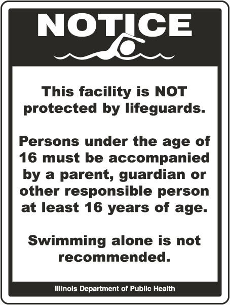 Illinois Facility Not Protected by Lifeguards Sign