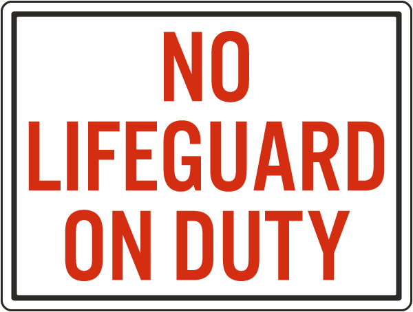 New Jersey No Lifeguard on Duty Sign