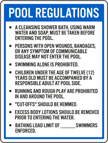 Oklahoma Pool Rules Sign