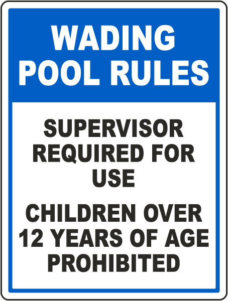 Oklahoma Wading Pool Rules Sign