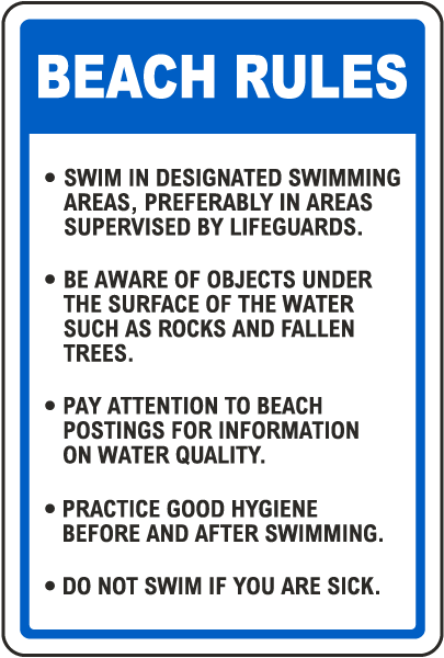 Vermont Beach Rules Sign
