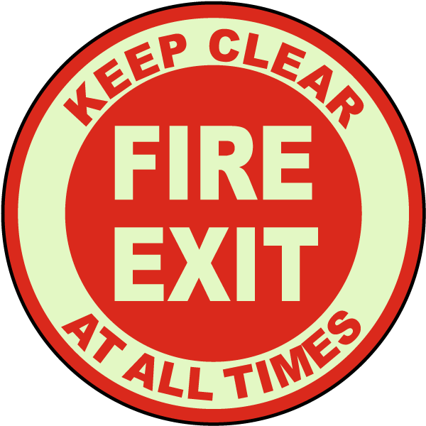 Fire Exit Keep Clear Floor Sign - by SafetySign.com