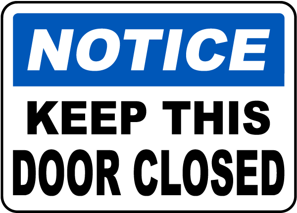 Caution Fire Door Keep Closed Safety Sticker Sign 5" x 2-1/2" Reflective Silver