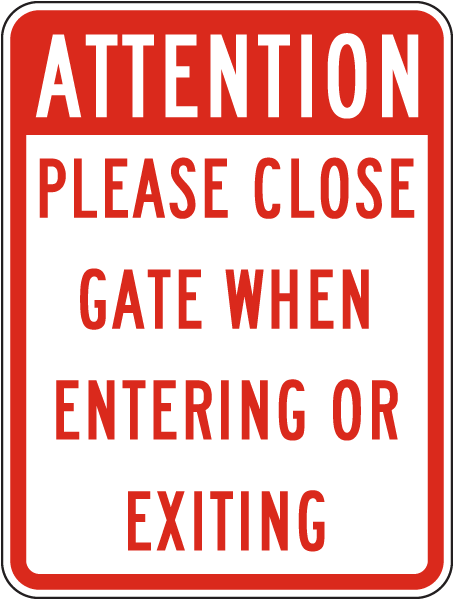 Please Close Gate Sign