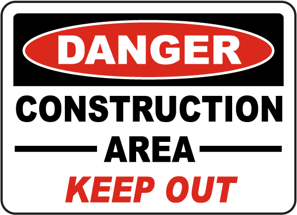 Danger Construction Site Keep Out Building Multi-Sign Plastic/Holed Qty ...
