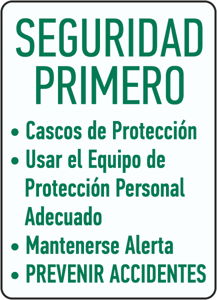 Spanish Hard Hats Required Use Proper PPE Keep Alert Sign