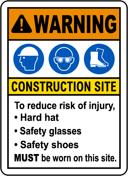 To Reduce Risk of Injury PPE Sign