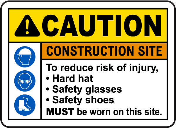 To Reduce Risk of Injury PPE Sign