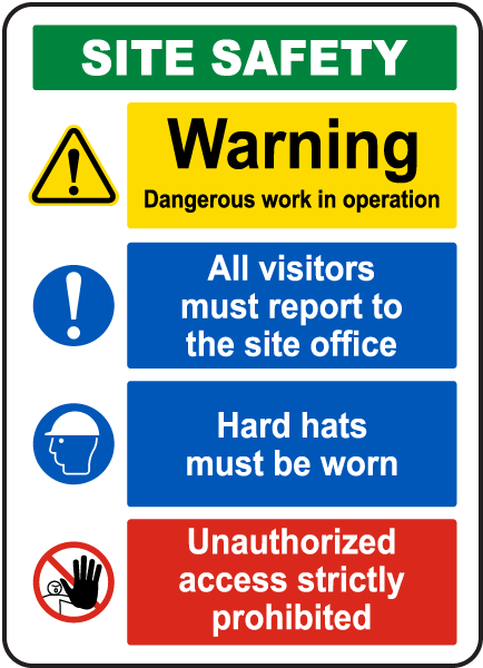NO 3 CONSTRUCTION & SITE SAFETY SELF ADHESIVE SIGNS IN ALL SIZES 