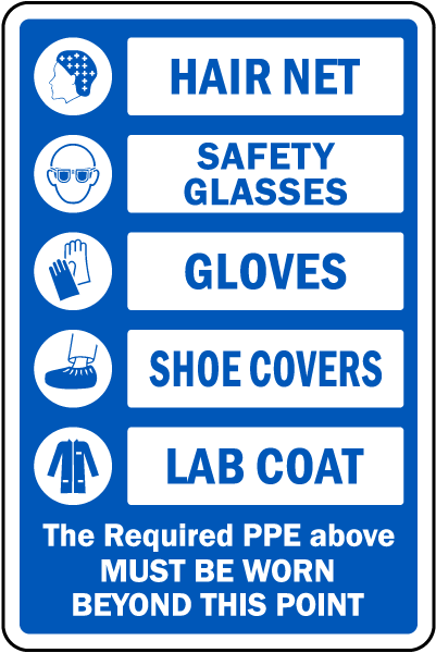 The Required PPE Must Be Worn Sign