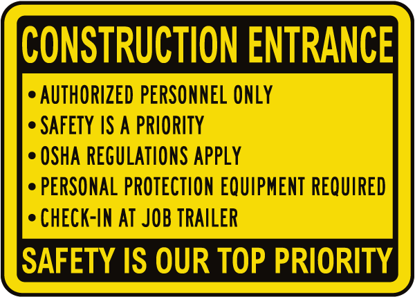 Construction Entrance Sign