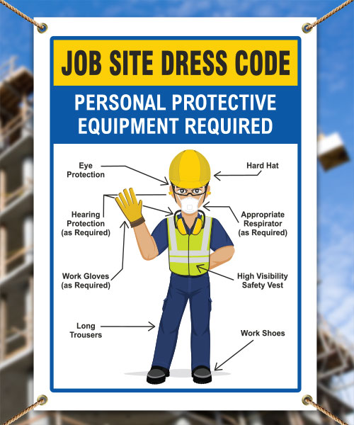 Job Site Dress Code Min. PPE Banner