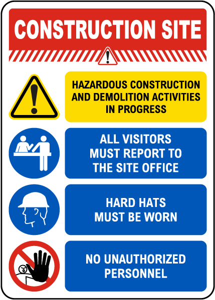 Hard Hats Must Be Worn Safety Sign