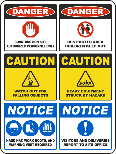 Multi Hazard Authorized Personnel Only Large Construction Site Sign