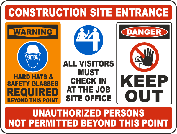Large Construction Site Entrance Sign