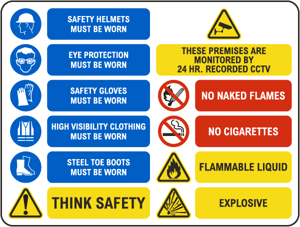 Safety Helmets Must Be Worn Large Construction Site Sign