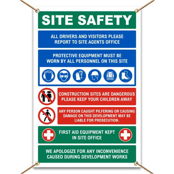 Drivers and Visitors Report to Agents Office Construction Site Banner