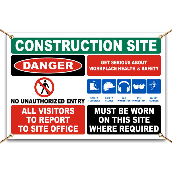 Construction Site Multi Hazard Banner
