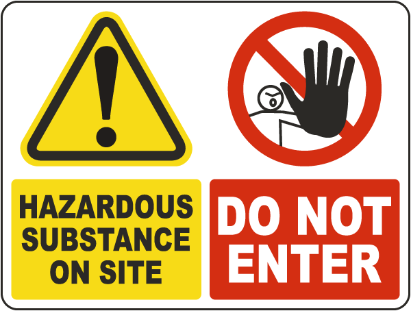 Hazardous Substance on Site Large  Construction Sign