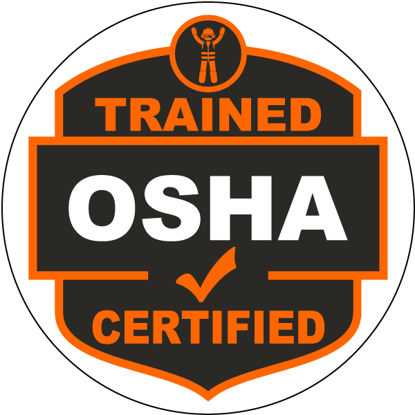 Trained Osha Certified Hard Hat Sticker